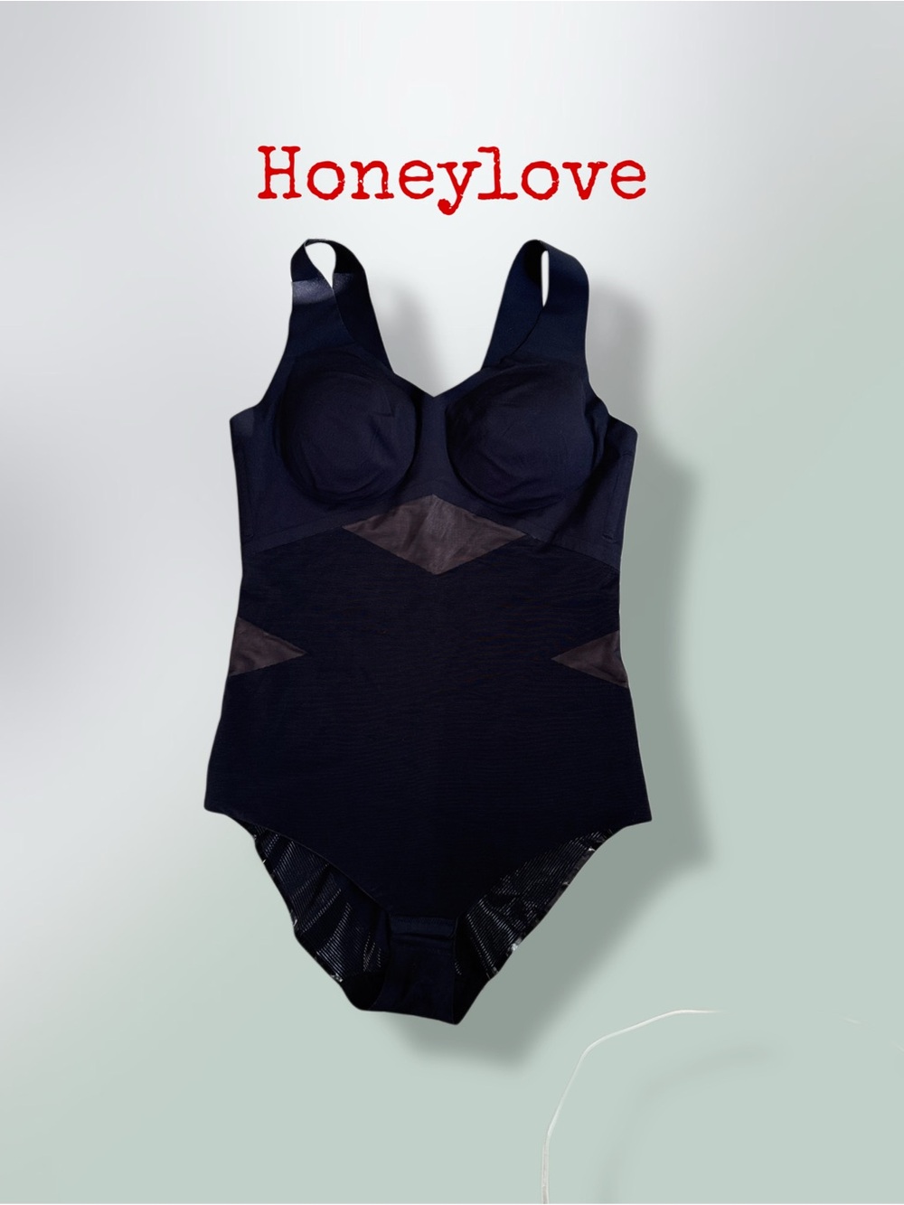 HONEYLOVE Black Sculpting Bodysuit with Built-In Bust Support